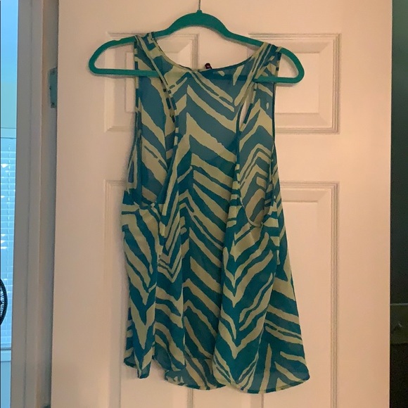 GREEN AND TEAL RACER BACK TANK - Picture 2 of 5